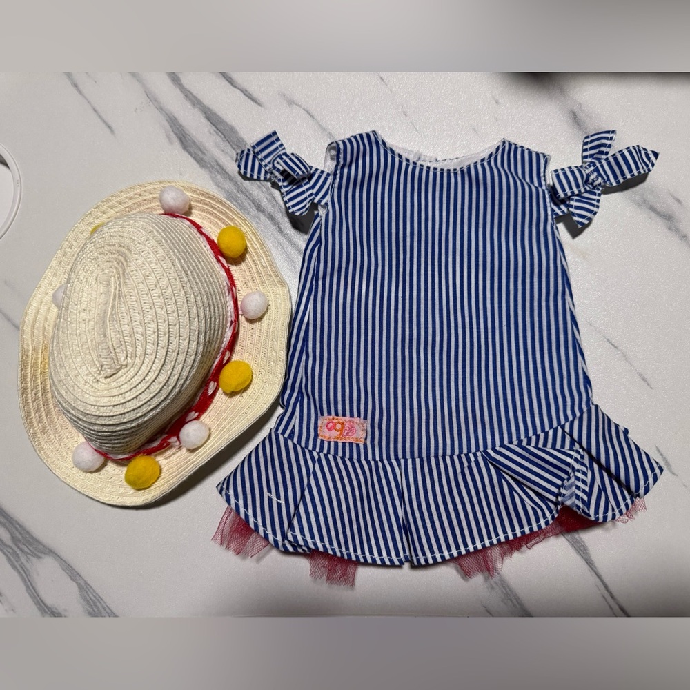 Our Generation 18 Doll Sweet Souvenirs Vacation Outfit Dress And Hat Only